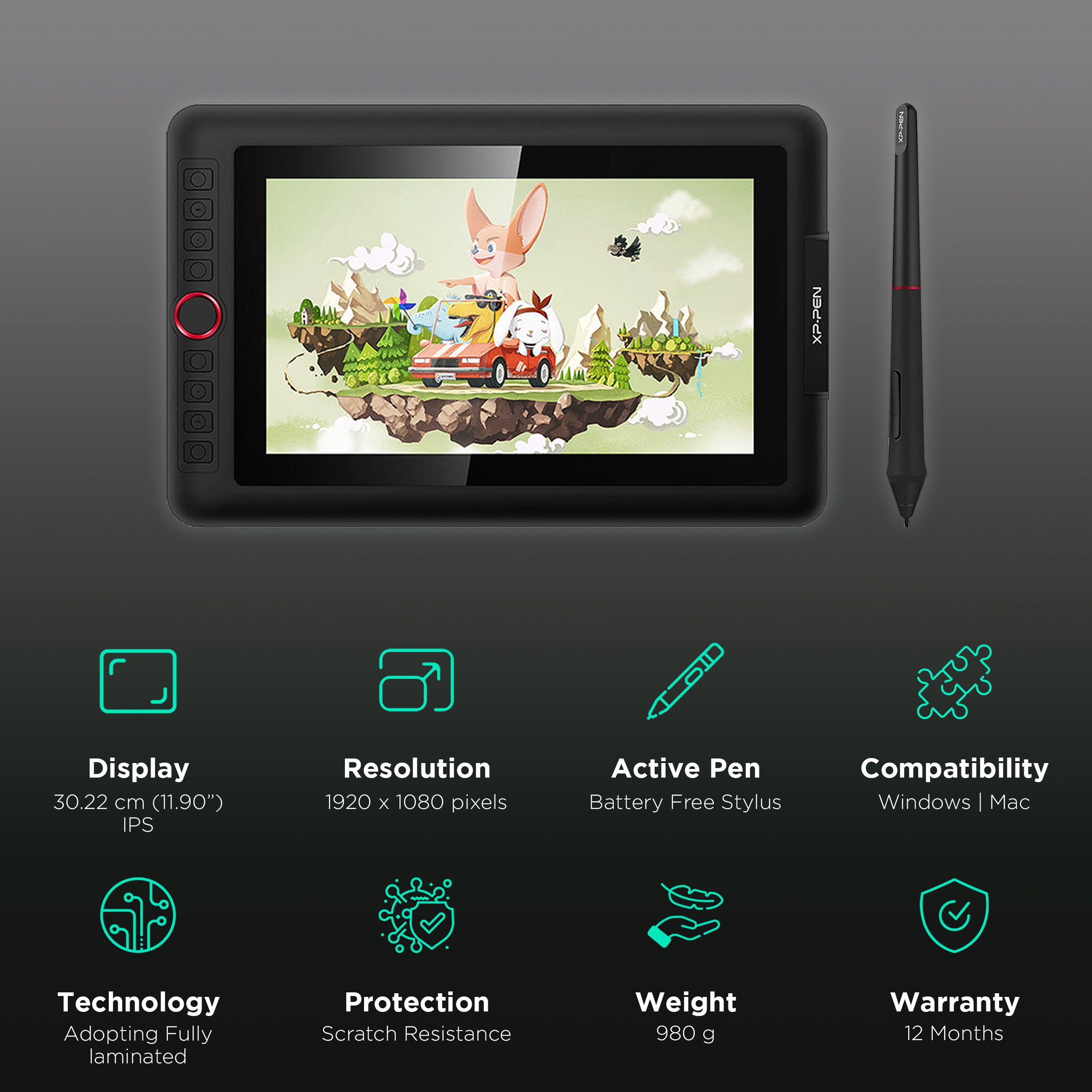 Buy XP-Pen Artist 12 Pro 30.22cm (11.9 Inches) e-Writer Digital